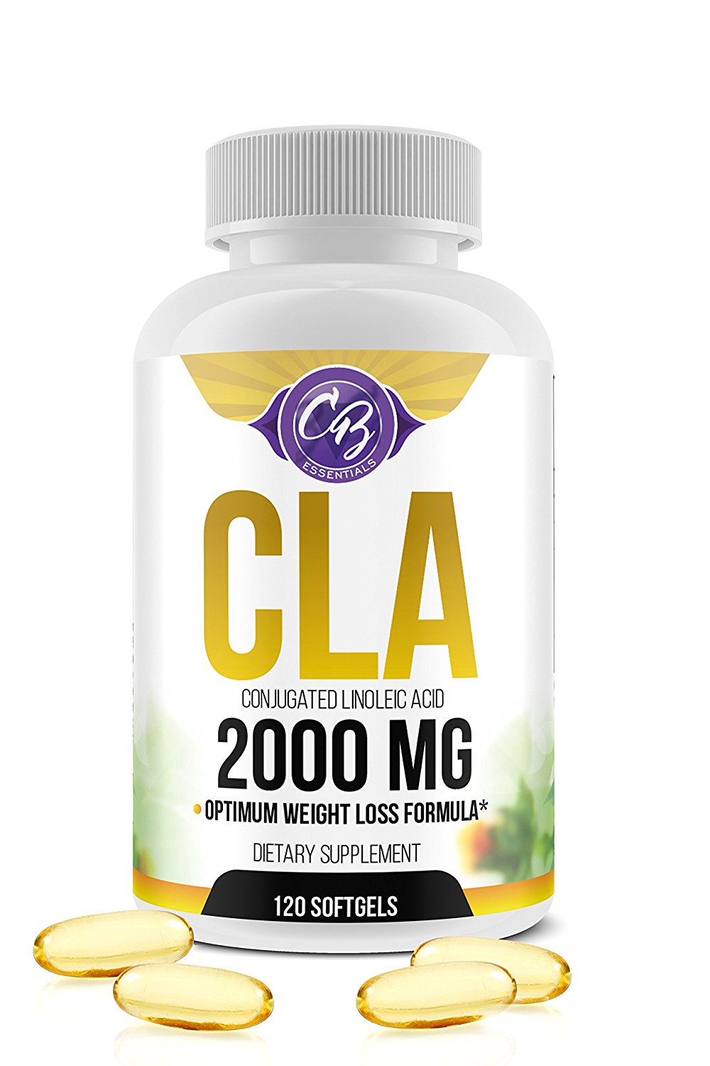 Optimum Dosage CLA 2000mg 120 Count Softgels Best Belly Fat Burner